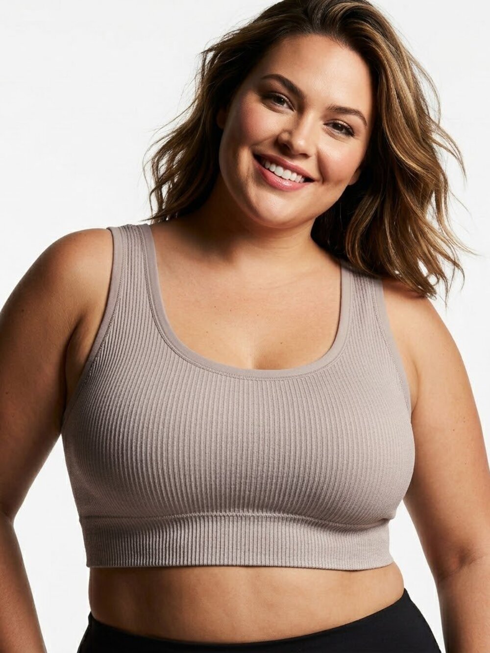 Torrid Size 3 Beige Ribbed Seamless Bralette Neutral Lounge Athleisure Crop